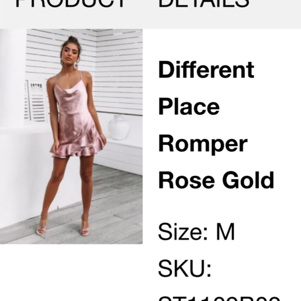 Pink satin/silk formal romper